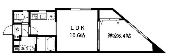 コンフィア東日本橋(1LDK/3階)の間取り写真