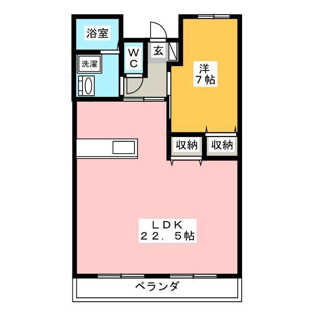 アグレアーブル(1LDK/4階)の間取り写真