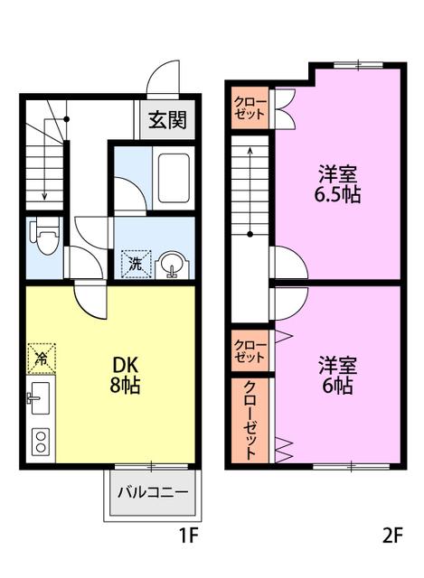 クエストN(2DK/1階)の間取り写真