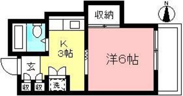 セゾンド大国(1K/2階)の間取り写真