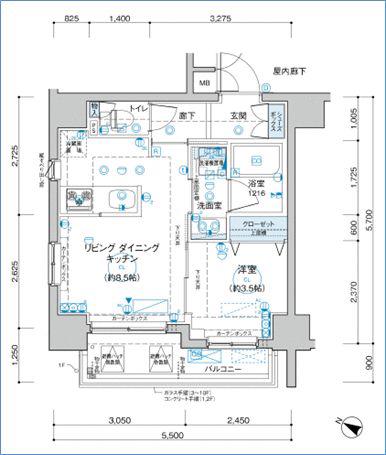 リヴァプール東池袋(1LDK/6階)の間取り写真