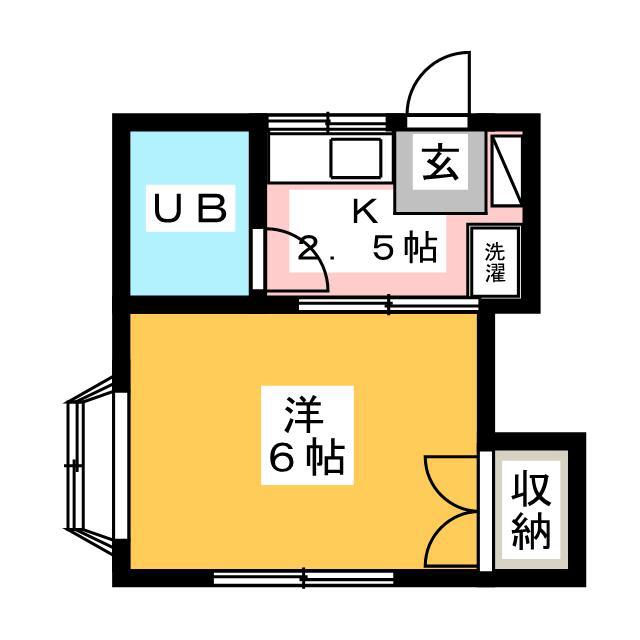 ひばりハイツ(1K/2階)の間取り写真