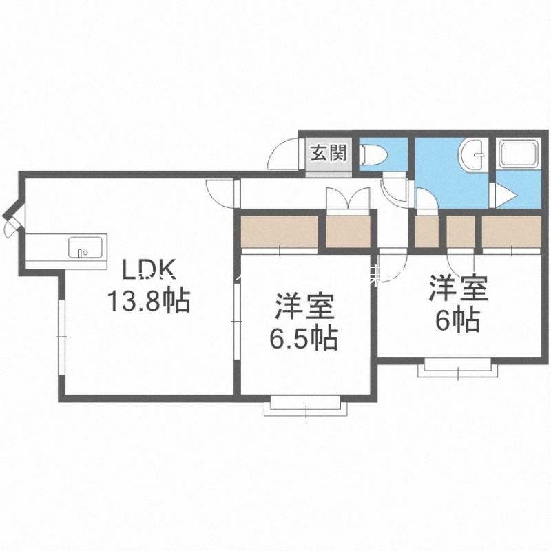 グランステージ百合が原(2LDK/3階)の間取り写真