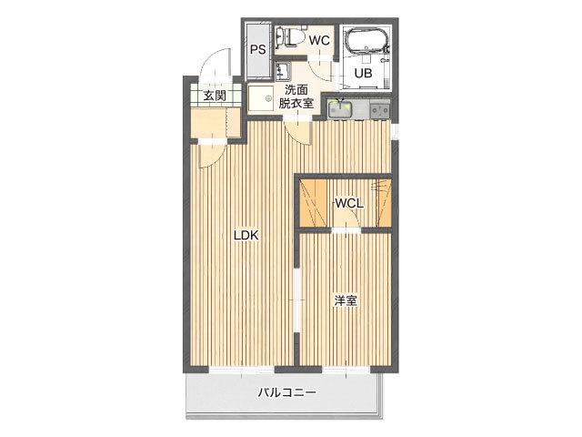 メゾン ド ラフィネ(1LDK/2階)の間取り写真