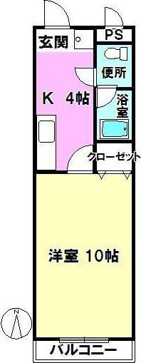 ベルウッド(1K/3階)の間取り写真
