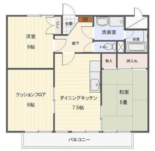 アーバンスクエア(3DK/3階)の間取り写真