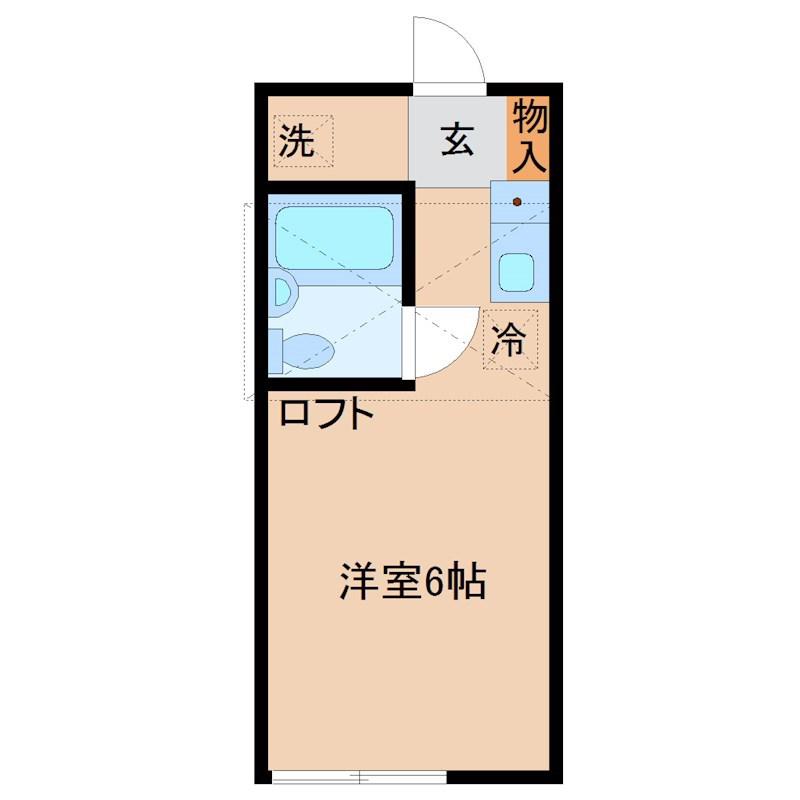 初期費用軽減 オリーブフラット(1K/2階)の間取り写真