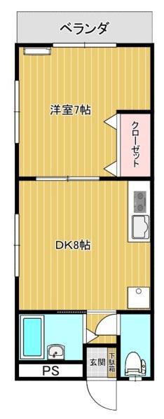 メゾン オオクラ(1DK/3階)の間取り写真