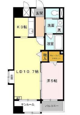 あいさきがけ(1LDK/2階)の間取り写真