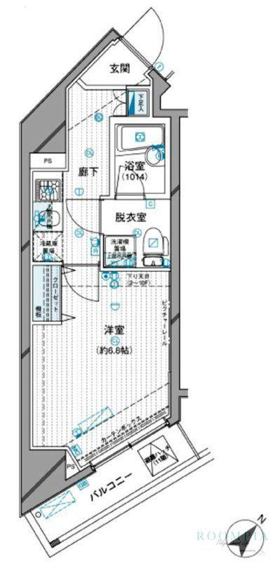 メインステージ文京小石川(1K/7階)の間取り写真