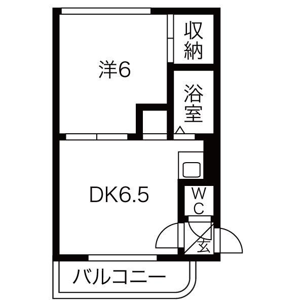 エンブレム南郷(1DK/4階)の間取り写真