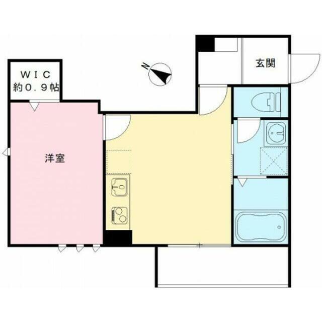 カームコートK(1LDK/1階)の間取り写真