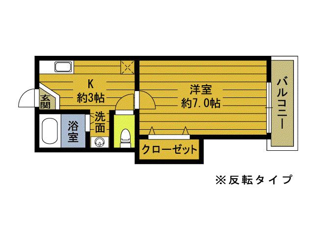 R28番館(1K/2階)の間取り写真