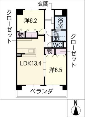 ミズノハイツ(2LDK/3階)の間取り写真