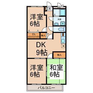 シモーヌ・ヴィーユA棟(3DK/3階)の間取り写真