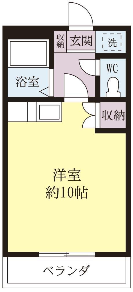 富士パレス(ワンルーム/4階)の間取り写真