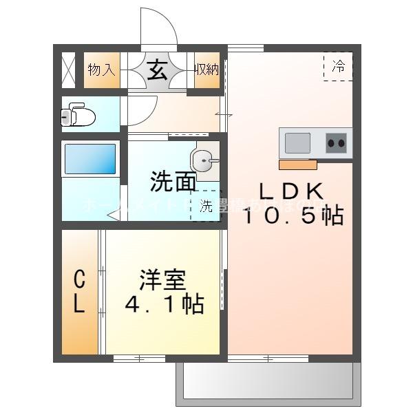 グリーンハイツM(1LDK/1階)の間取り写真