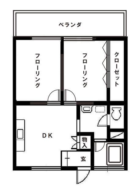 吉川ビル(2DK/2階)の間取り写真