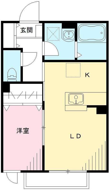 ARIES国立(1LDK/1階)の間取り写真
