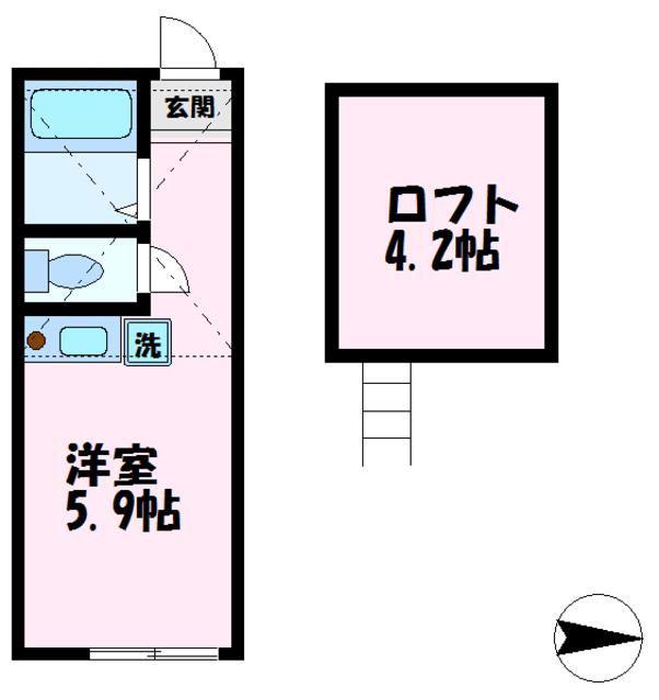 IDEA川崎矢向(ワンルーム/1階)の間取り写真