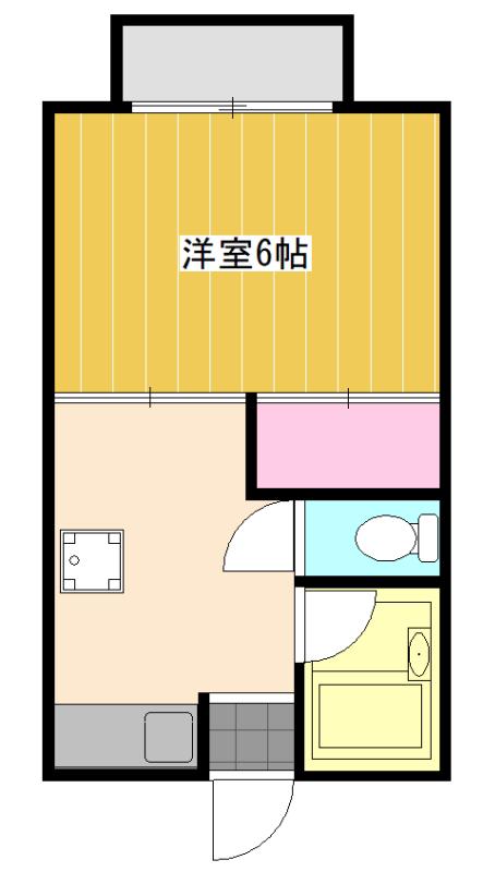 クレインハウスつるやNO.2(1K/2階)の間取り写真
