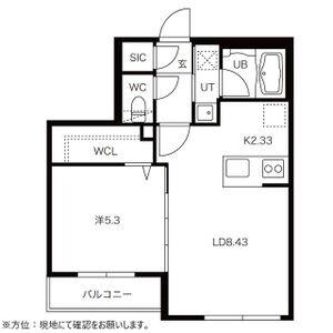フェーラシュヴァル菊水(1LDK/1階)の間取り写真