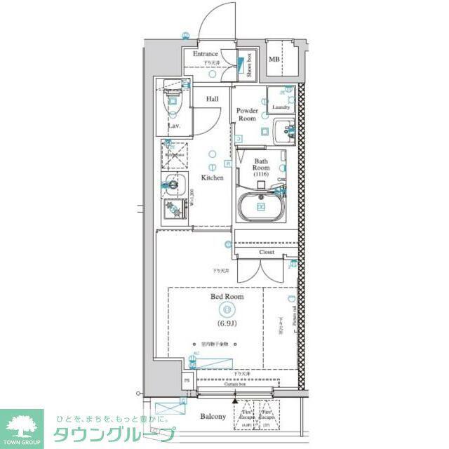 ARKMARK等々力(1K/3階)の間取り写真