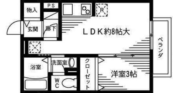プランドール(1LDK/1階)の間取り写真