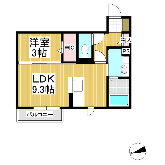 長野電鉄長野線 市役所前駅(長野) 徒歩24分 2階建 築10年(1LDK/1階)の間取り写真