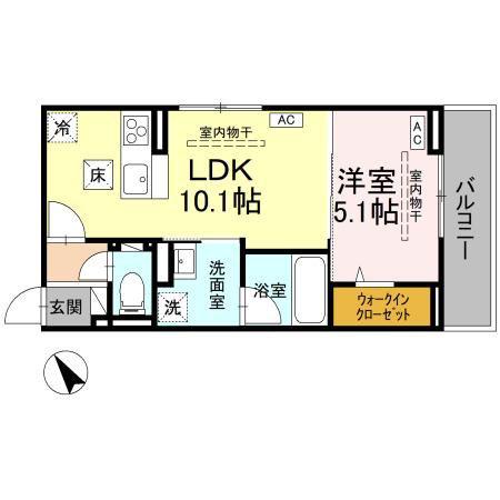 D-LUMINARE A(1LDK/1階)の間取り写真