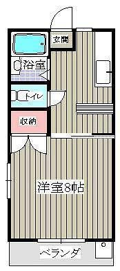 コーポさつき(1K/1階)の間取り写真