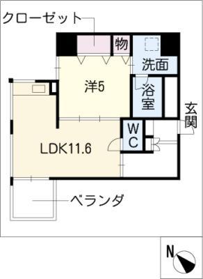 SPACE TIMES(1LDK/5階)の間取り写真