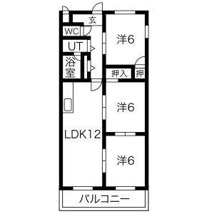 シェレナハイツ(3LDK/3階)の間取り写真