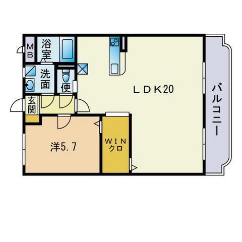 ユーミーリエゾンB棟(1LDK/1階)の間取り写真