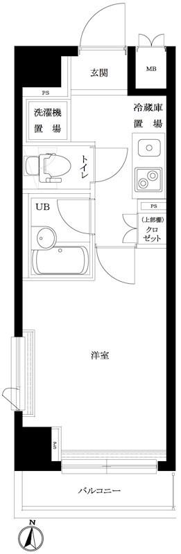 ルーブル池上伍番館(1K/2階)の間取り写真