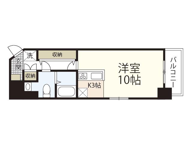 ユーアイビル白島北町(ワンルーム/3階)の間取り写真