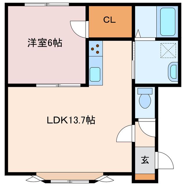 ＪＲ室蘭本線 青葉駅 徒歩28分 2階建 築13年(1LDK/1階)の間取り写真