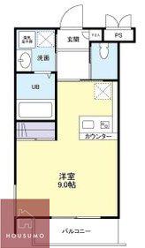 グリュック豊津(ワンルーム/2階)の間取り写真