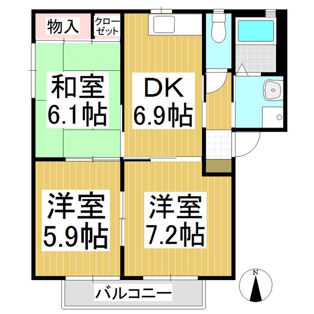 ヘーレンメンシュ(3DK/1階)の間取り写真