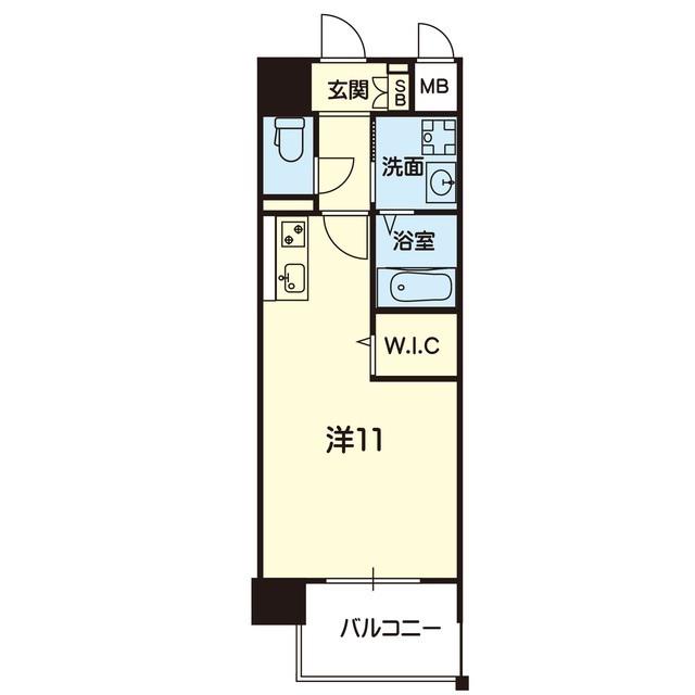 ライズ大津V(ワンルーム/4階)の間取り写真