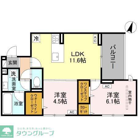 浦和美園PJ II(2LDK/2階)の間取り写真