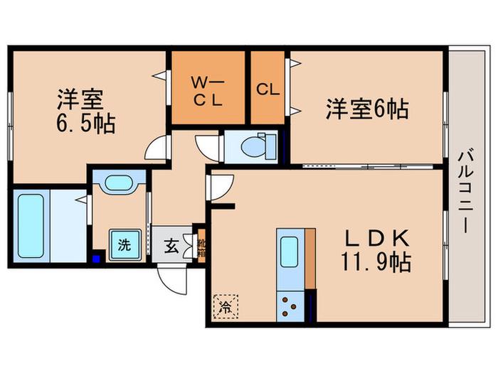 CASARAFFINE瀬田A棟(2LDK/3階)の間取り写真