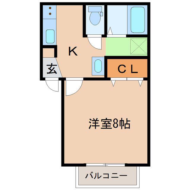 リヒトハイム富沢(1K/1階)の間取り写真