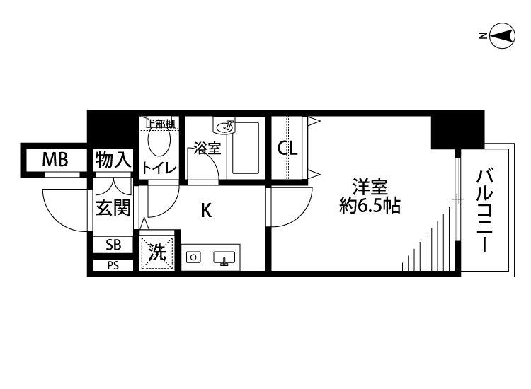 メインステージ神田佐久間町(1K/3階)の間取り写真