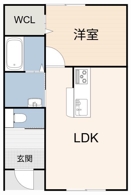 THE SECOND 共和(1LDK/1階)の間取り写真
