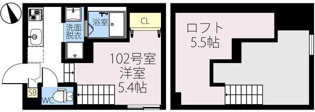 ライゼスト新松戸西(ワンルーム/1階)の間取り写真