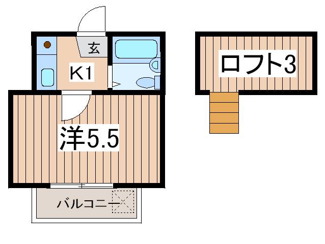 セドルハイム中央林間PART2(1K/2階)の間取り写真