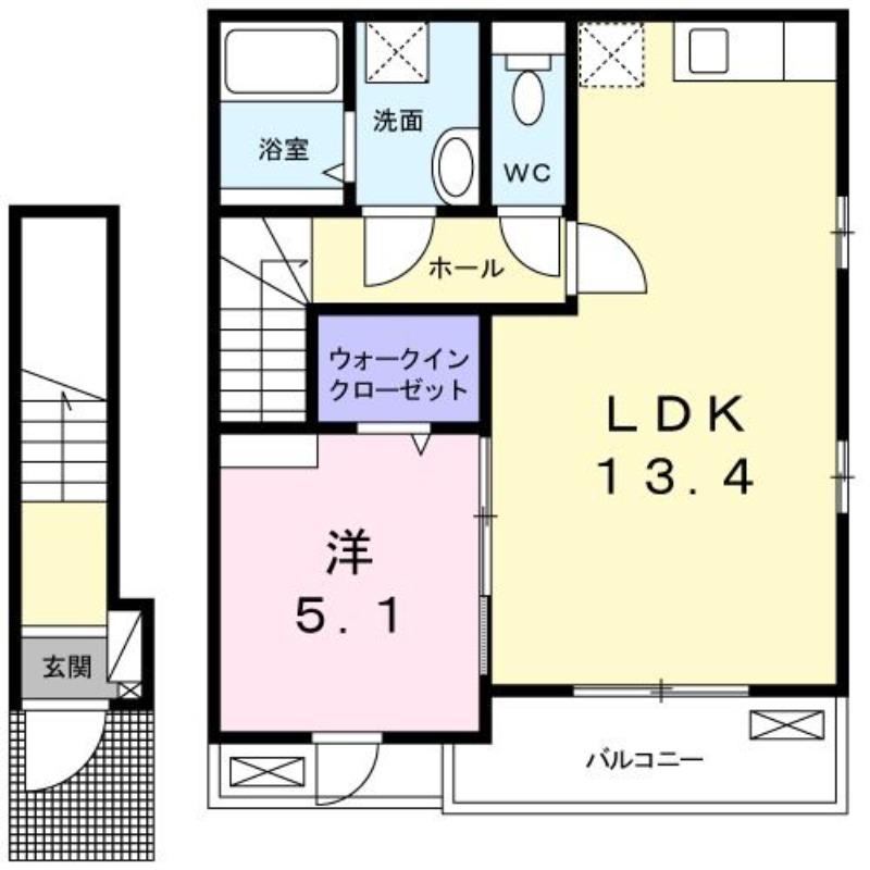 シオンジェルメ(1LDK/2階)の間取り写真