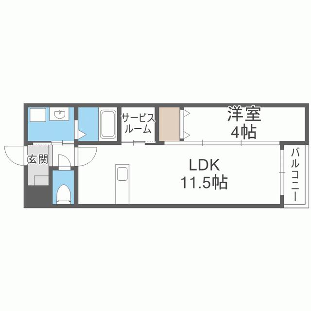 CUBE SUCRE志免別府(1SLDK/2階)の間取り写真