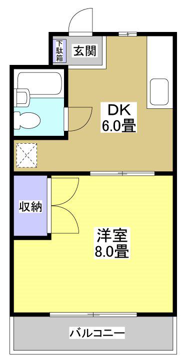 ハイツ石塚掛川A(1DK/1階)の間取り写真